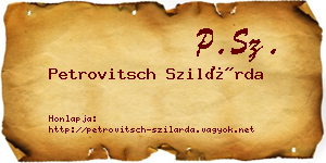 Petrovitsch Szilárda névjegykártya